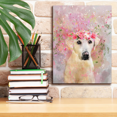 «Flower Crown Labrador Retriever» par Furbaby Affiliates, art mural sur toile