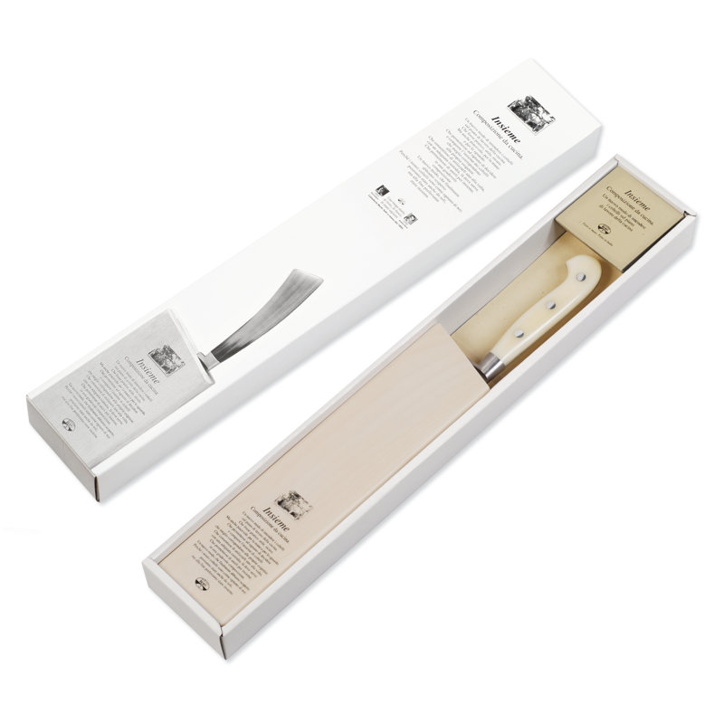 Intero Ham/Prosciutto Knife With Insieme Magnetic Block, Cream