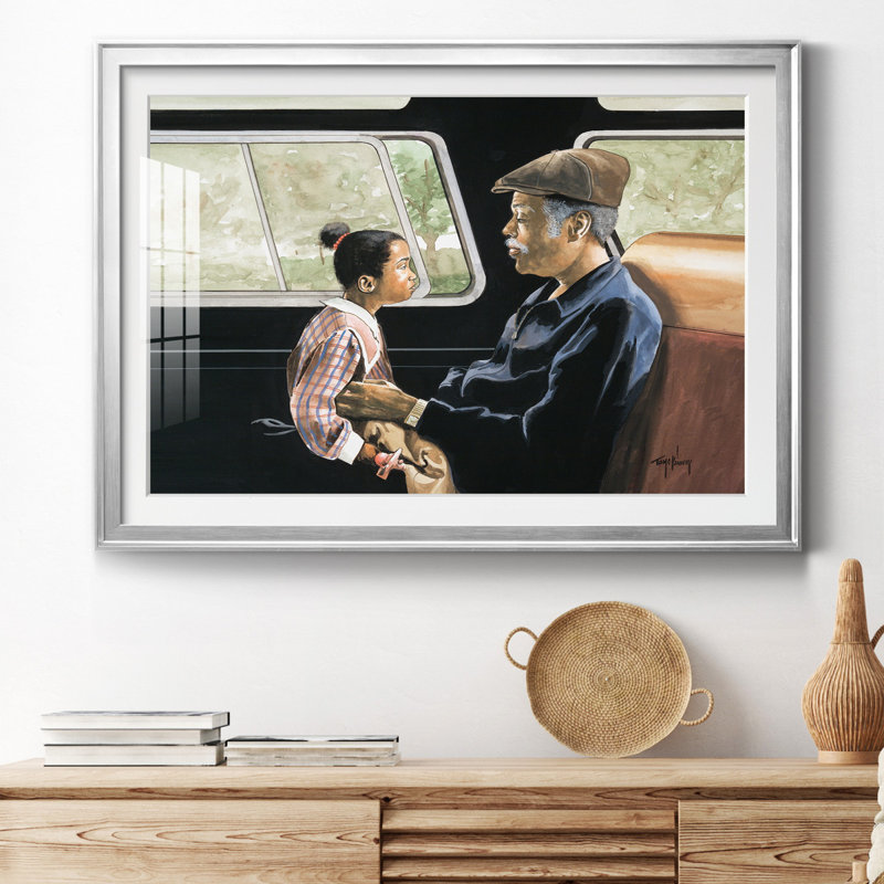 Road Trip II - peinture encadrée, H 18,5 po x l 24,5 po x P 1,5 po, Papier avec cadre argenté, Blanc mat