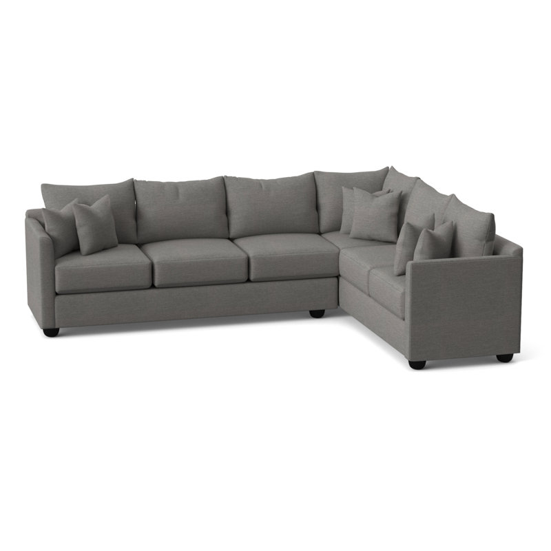 Cecelia Upholstered Sectional, Conversation Ivory Basketweave, Right Hand Facing
