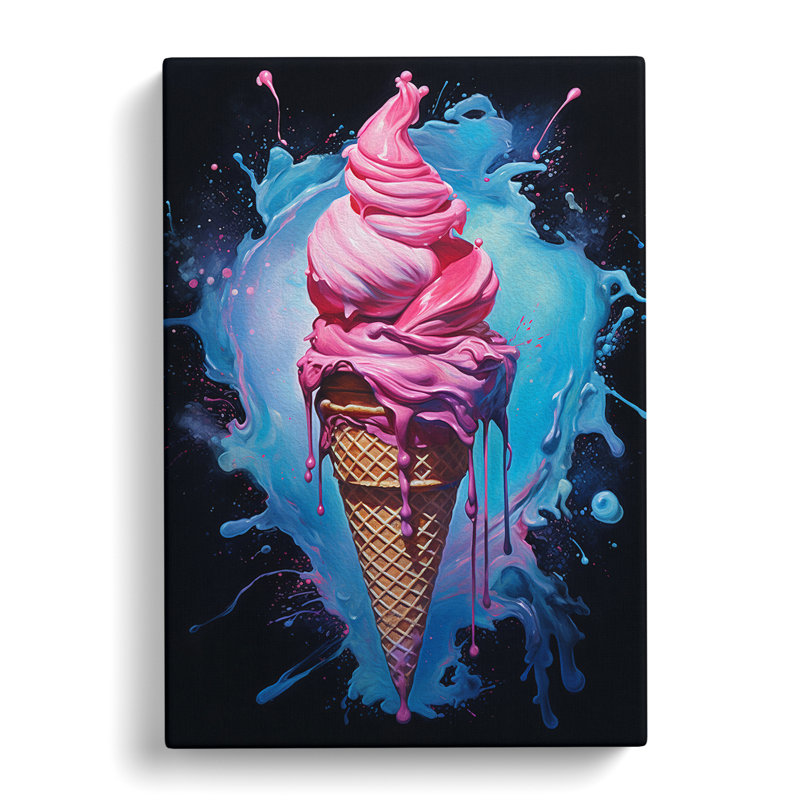 Ice Cream Gestural - No Frame Print, 76cm H x 50cm W x 3cm D