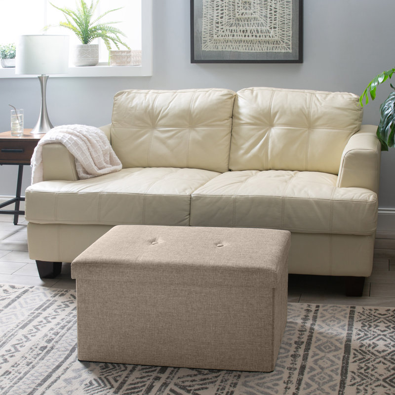 Besjana Upholstered Ottoman, Natural