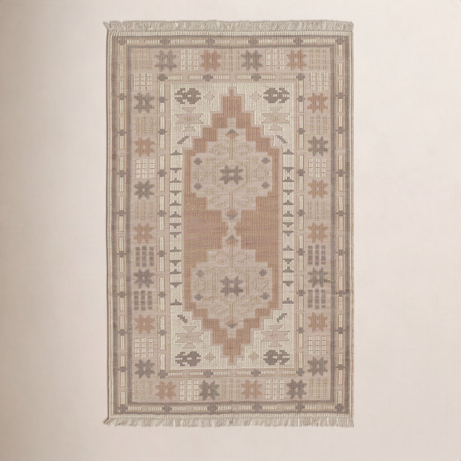 Damaris Orange Brown Hand-Woven Oriental Wool Rug, Rectangle 2' x 3'