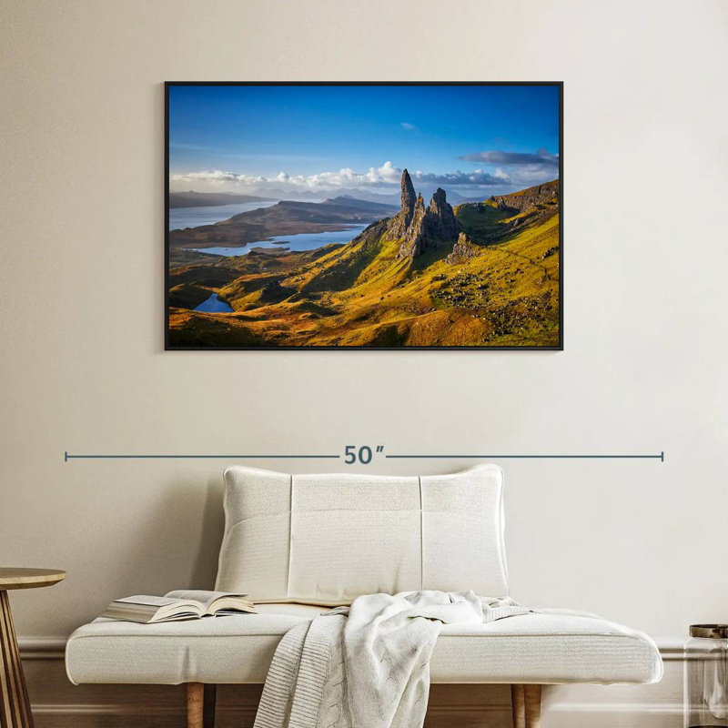 Vieil homme de Storr, Cadre flottant noir, 40 po x 27 po