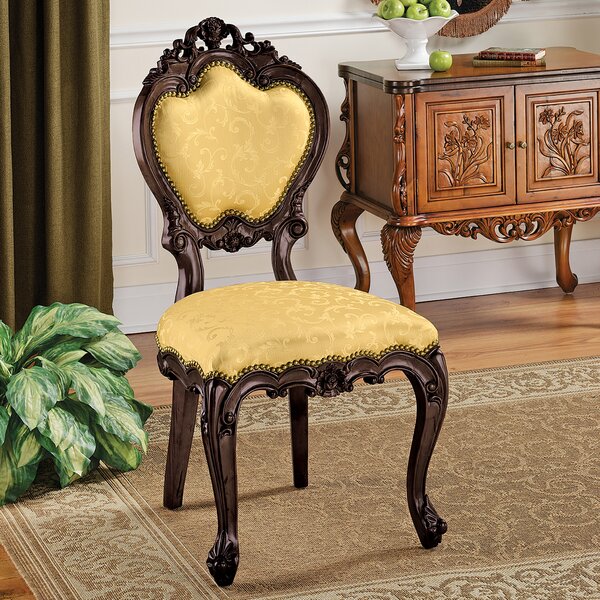 Athena Leather King Louis Back Side Chair in Ivory - Yahoo Shopping