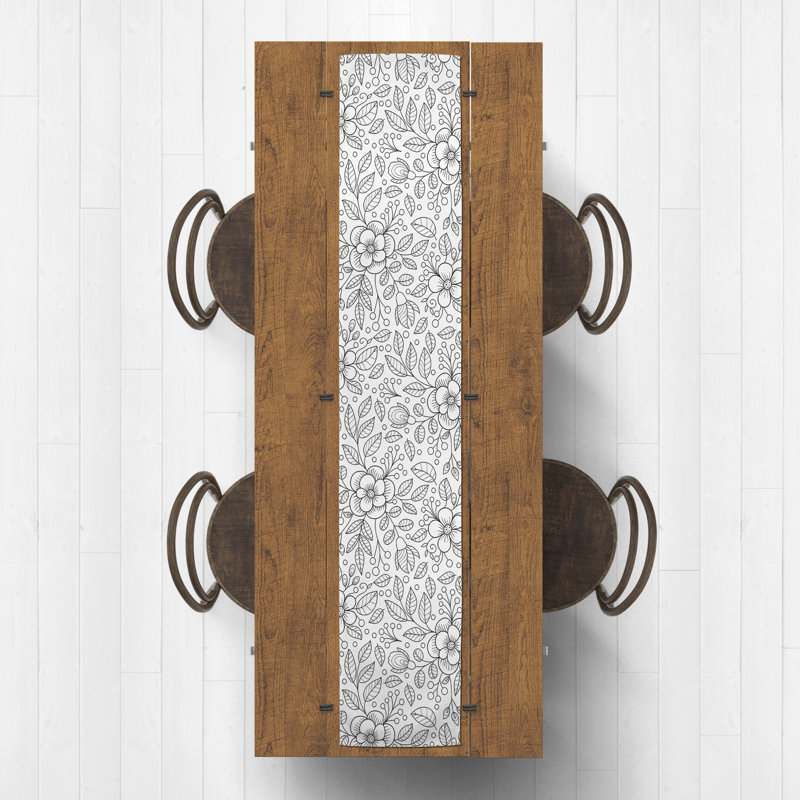 Chemin de table Amini, 72 po x 16 po, Noir