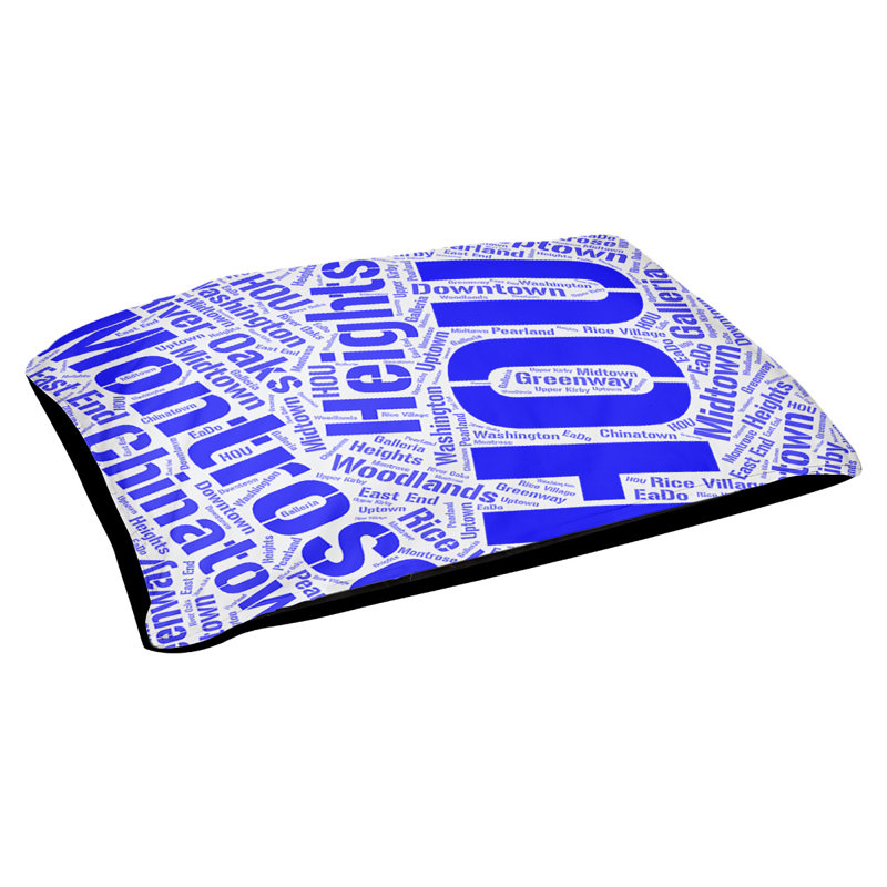 Coussin de chien « districts », Moyen (H 9,5 po x l 28 po x P 18 po), Bleu, Houston