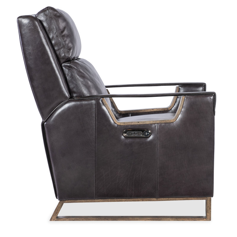Relic Leather Glider Recliner, Graphite