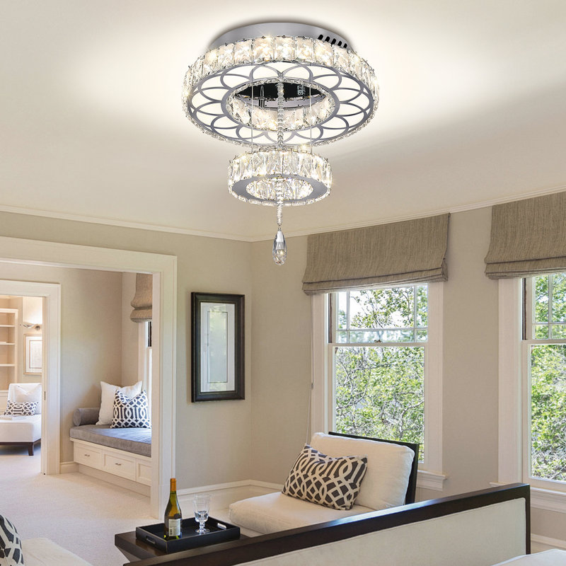Lustre moderne en cristal 16 po