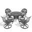 Ensemble de salle à manger 5 pièces en aluminium coulé résistant aux intempéries, comprenant des chaises pivotantes et une table ronde avec cadre-111835943