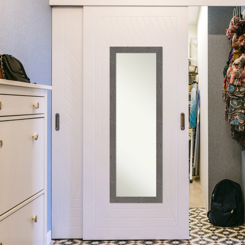 Miroir de porte non biseauté Barossa, Gris planche rustique étroit