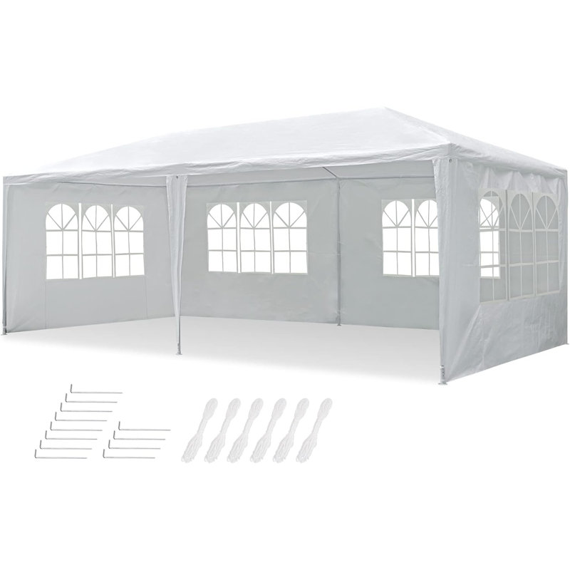 Tente de fête de mariage pour l'extérieur 6 pi x 20 pi Yescom, Blanc