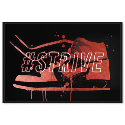 Red Strive Sneaker Canvas Sneaker Art Prints by Notoriart