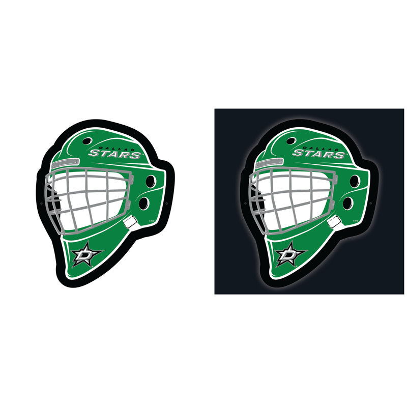 NHL LED Helmet Shaped Lighted Wall Sign, Dallas Stars