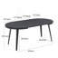 Table extensible, table de salle à manger, table de bureau, table basse, pieds en métal, plateau en bois aggloméré, 100/140 / 180X100X75Cm, couleur noire-1908180665