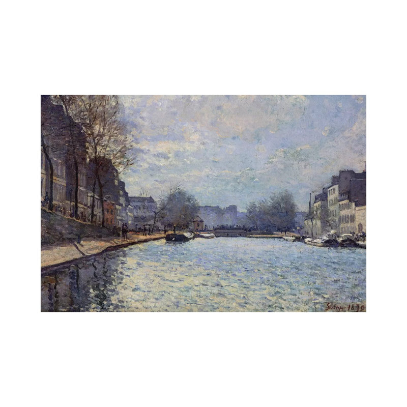 View Of The Canal Saint-Martin, Paris, 1870 by Alfred Sisley - Wrapped Canvas Painting
