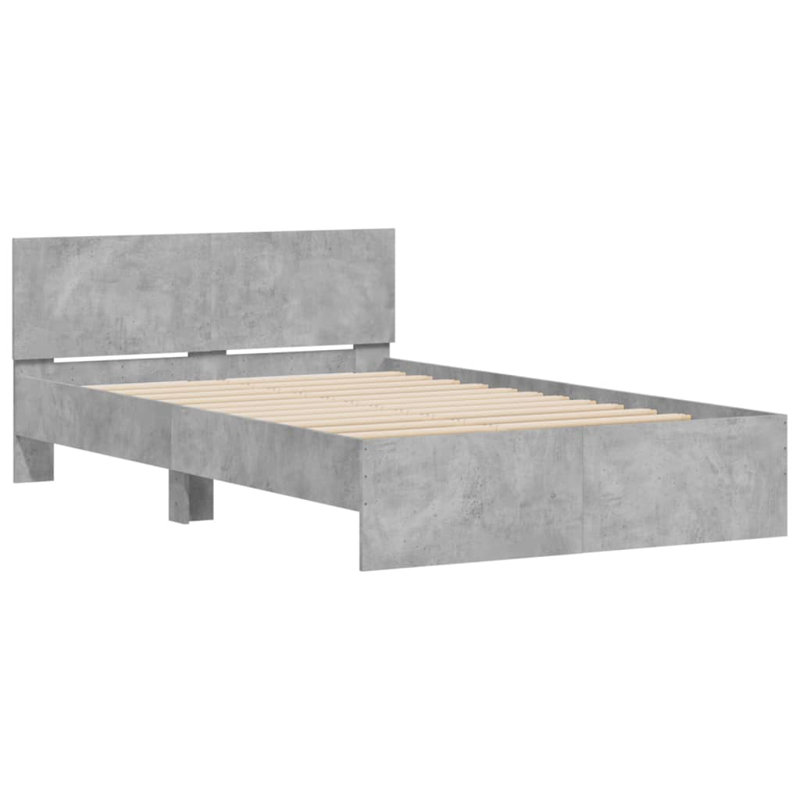 Nobue Bed, Small Double ( 120 x 190 cm), Concrete Grey