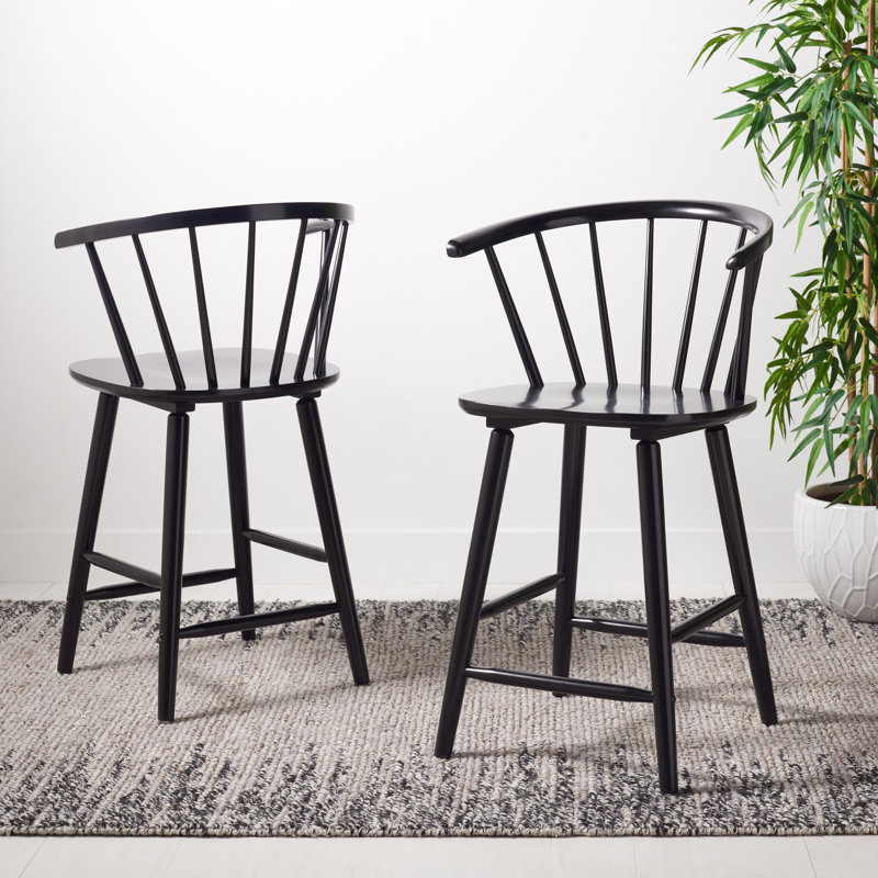 Sheffield Solid Wood Stools , Black, Counter Stool (23" Seat Height)