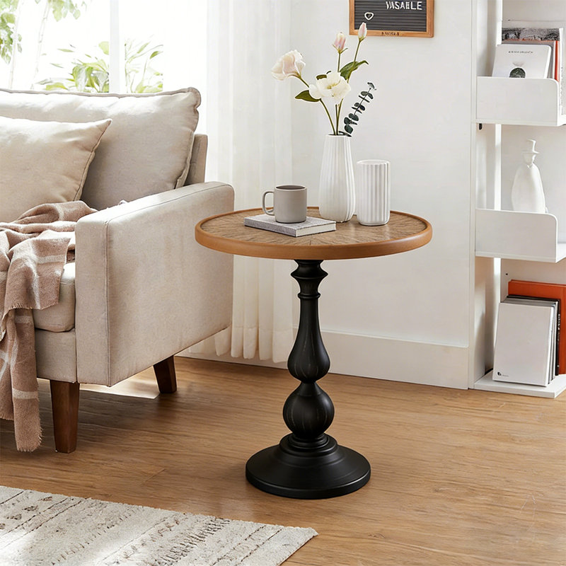 Table basse en bois 20 po avec pieds en métal, table d'appoint rétro pour salon, chambre à coucher, maison de campagne 20 po