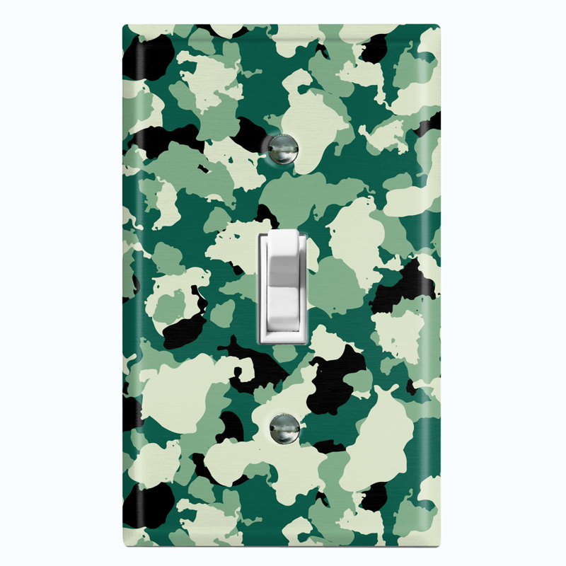 Plaque murale d'interrupteur à bascule 1 camouflage vert