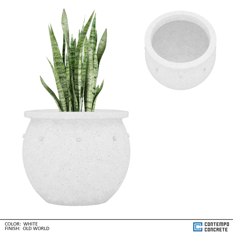 Zena Planter, Old World White, 24"H x 36"W x 36"D