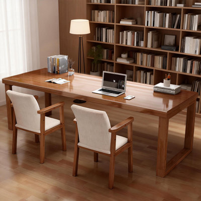 Modern and simple rectangular solid wood desk
