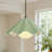 1-Light Dimmable Gray-Green Scalloped Petal Metal Pendant Light-64811491