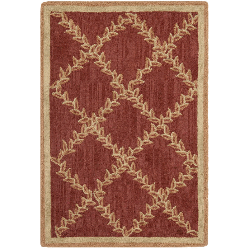 Jonsson Hand Hooked Wool Pile Floral Rug, Rectangle 2'9" x 4'9"
