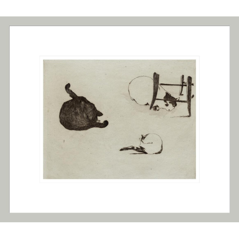 Les chats par Giclée encadrée, 13,75 po H x 15,99 po L