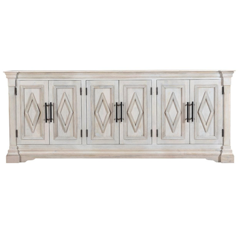93'' W Solid Wood Sideboard, White