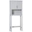 Armoire de rangement pour salle de bain à double porte avec tablette réglable intérieure et tablette ouverte Kleankin