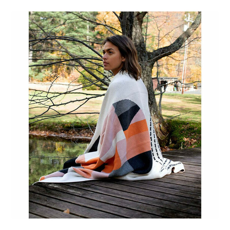 Arches Throw Blanket, Apricot, Merino Wool