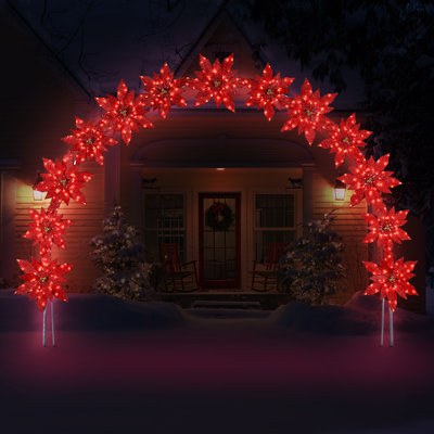 8.5 ft. Illuminated Poinsettia Arch