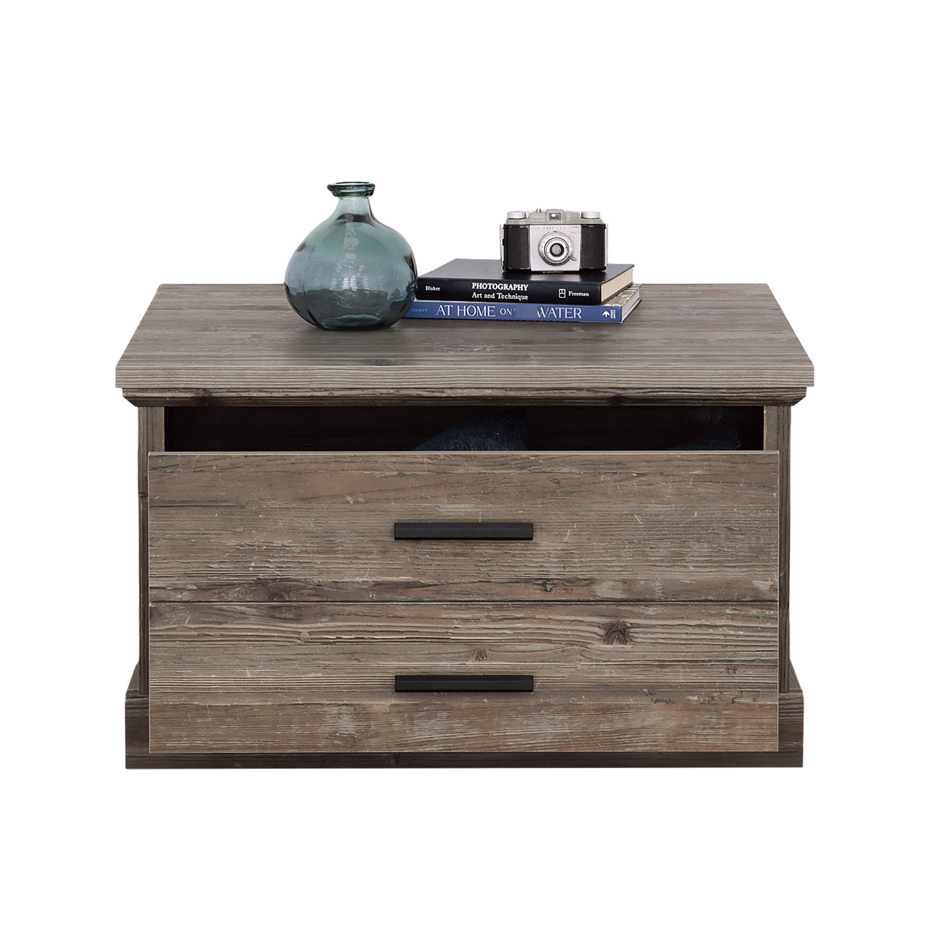 Ophelia & Co. Pine Wood Finish, Coffee Table, Rustic Brown Tabletop ...