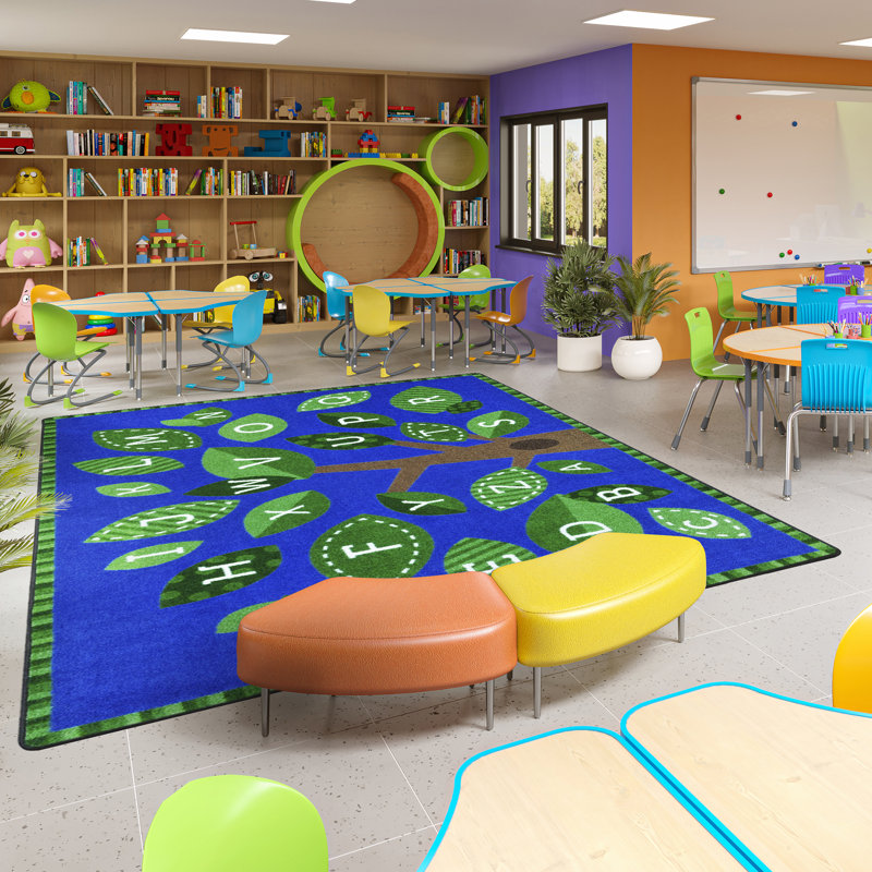 Tapis vert 7 pi 8 po x 10 pi 9 po Leafy Letters, Rectangle 129 po x 92 po