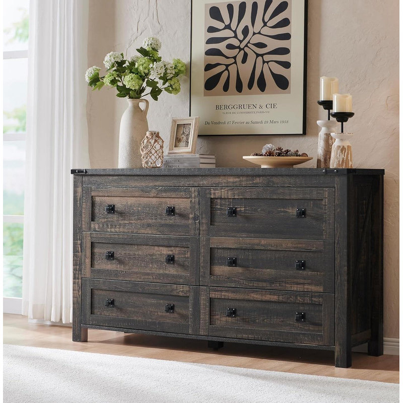 Commode 6 tiroirs Rustic Oak