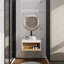 Meuble-lavabo mural 24 po avec lavabo rond et rangement ouvert-129386708