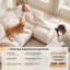 Canapé 2 places surdimensionné en chenille avec 2 poufs amovibles, canapé lounge flexible extra-profond inspiré des nuages, beige-1670836247
