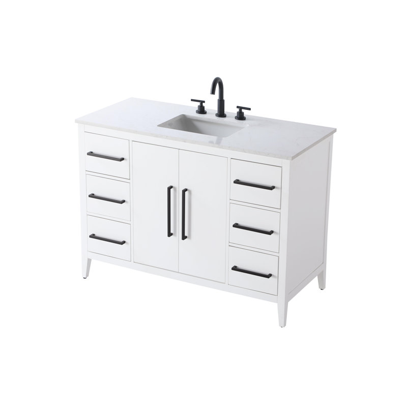 48 Inch Single Bathroom Vanity, White