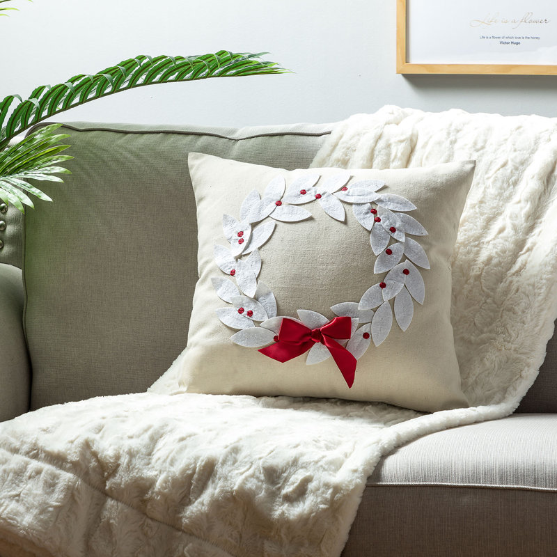  Housse de coussin en lin Floral