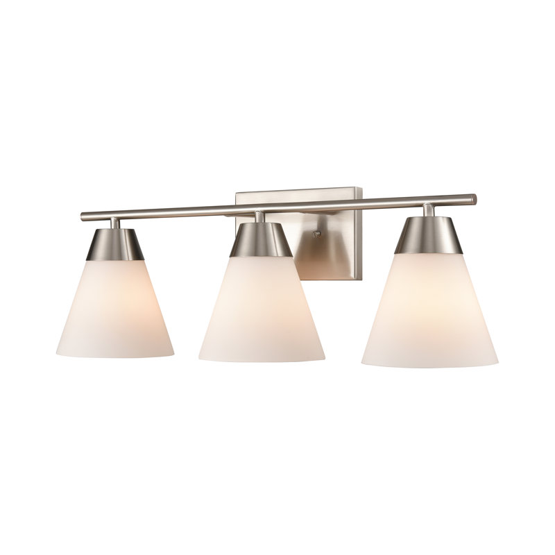 Éclairage pour meuble-lavabo 3 lumières Vivica 24 po - Nickel brossé, Ampoule E12, Nickel