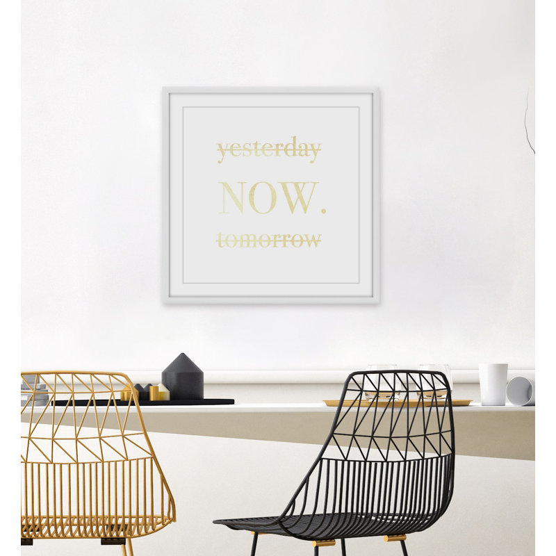 « Now II », reproduction d’art textuel sur papier, H 12 po x l 12 po
