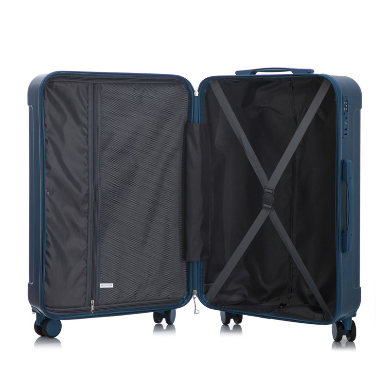 20"/24"/28" 3 pcs/set in ABS Spinner Wheel Luggage, Carry on Suitcase, Matching Colour, TSA Combination Lock (Dark Blue)