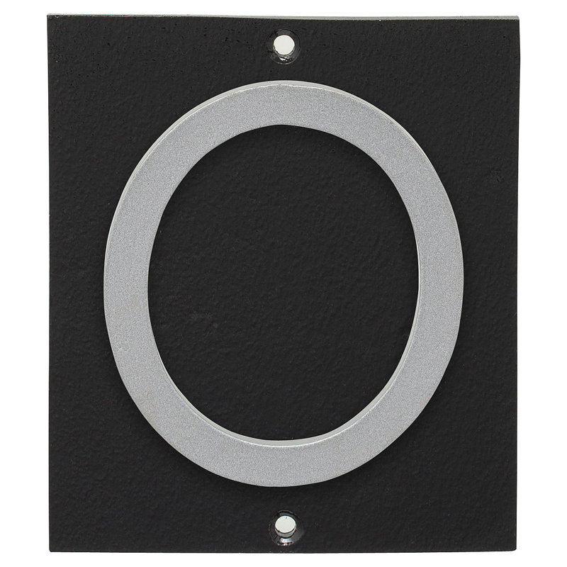 Plaque d’adresse murale sur 1 ligne flottante, Noir, Argent, Oui