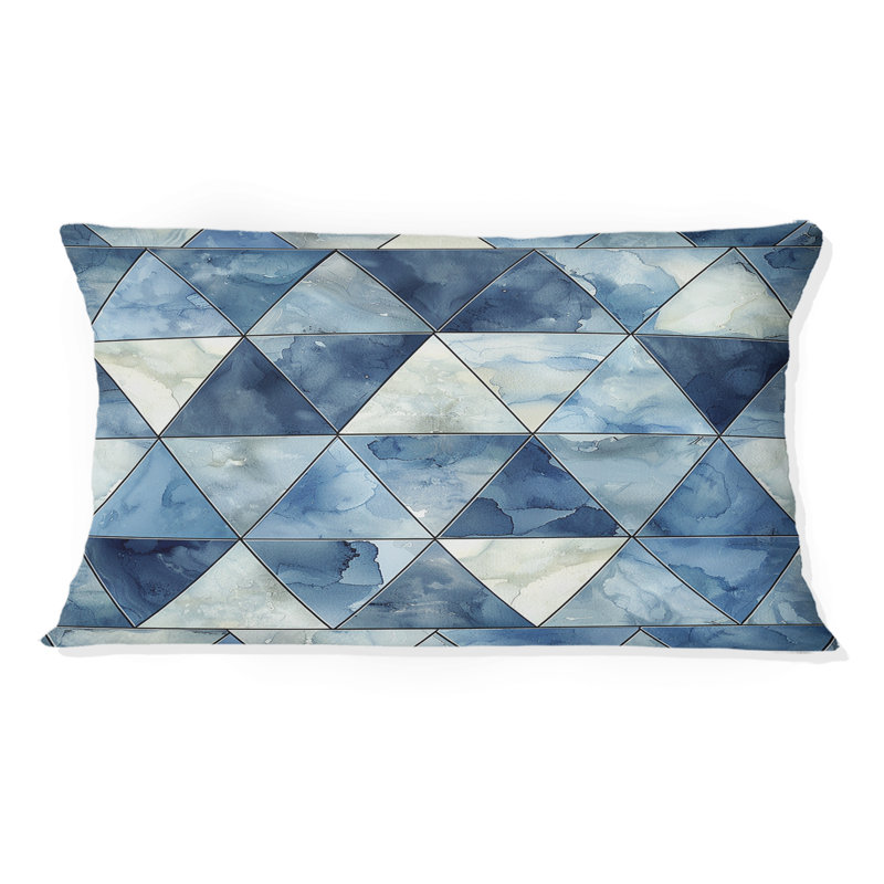 Coussin lombaire moderne bleu et blanc I