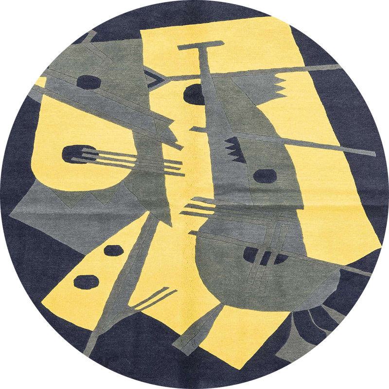 Abstract Indoor Rug, Round 4'