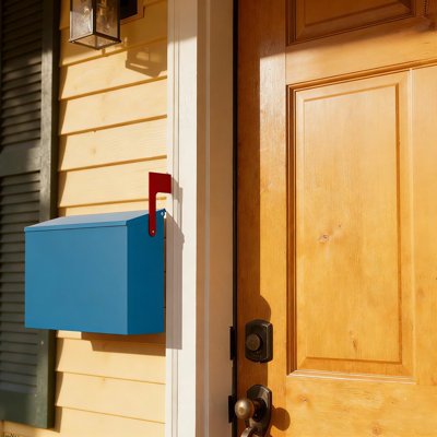 Large Capacity Wall Mount Mailbox With Stay-Open Lid And Red Flag, Heavy-Duty Galvanized Steel Rust-Proof Weather-Resistant Outdoor Post Box For House