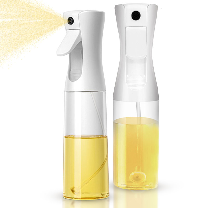 Ensemble de 2 flacons pulvérisateur d'huile en verre, H 9,7 po x l 2,3 po x P 2,3 po, Blanc