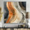 Orange Black Minimlaist earthline Motion I - Abstract Picture Framed Wall Art