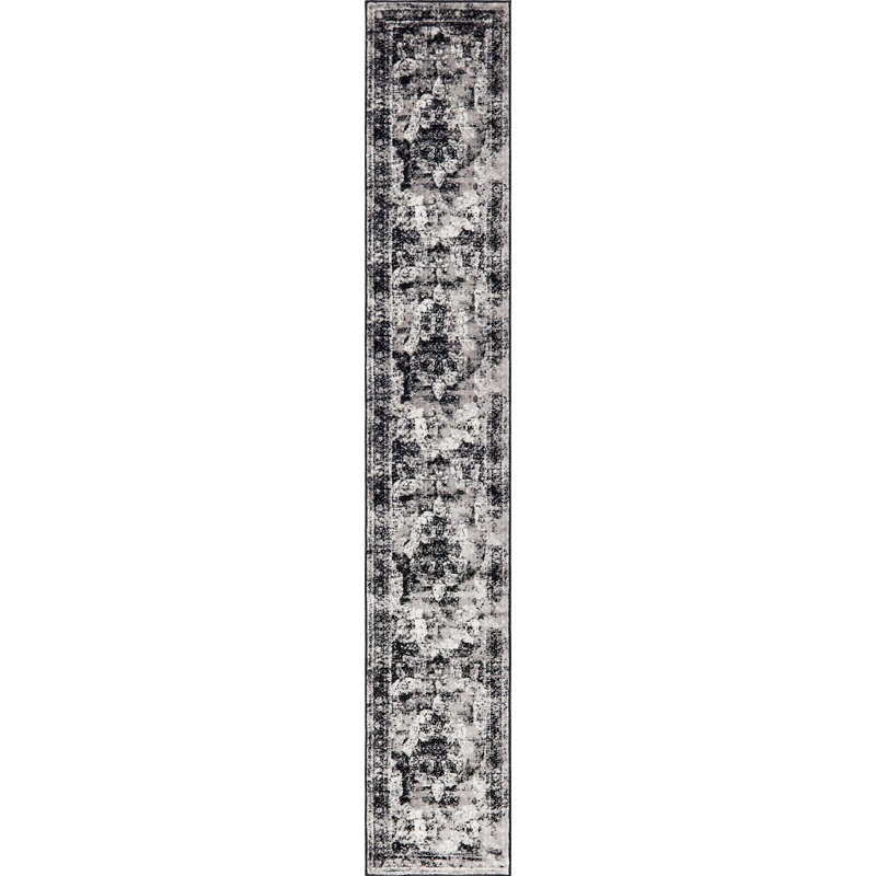 Brandt Oriental Area Rug, Runner 3'3" x 19'8", Black 